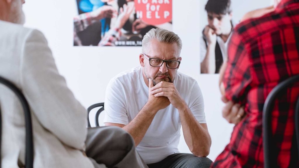 During group psychotherapy men discover their hopes, fears, losses, frustrations, and traumas